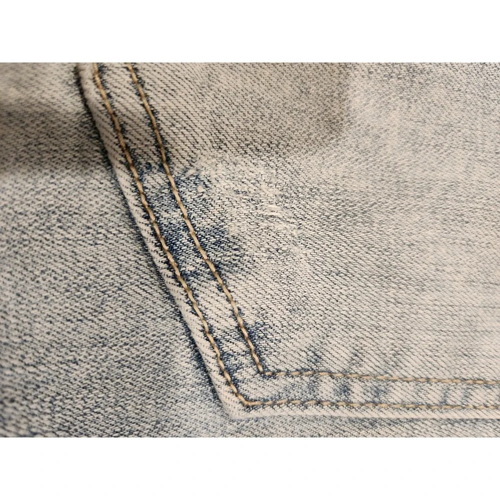 HOMME + FEMME Red Stripe Jeans Size 32 Logo Denim‎ Ankle Zip Distressed YKK